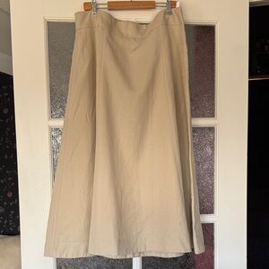 Aritzia Babaton Marcona Beige A-Line Midi Skirt